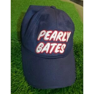 Pearly Gates Navy Blue Mesh Golf Cap Adjustable Embroidered Logo Hat